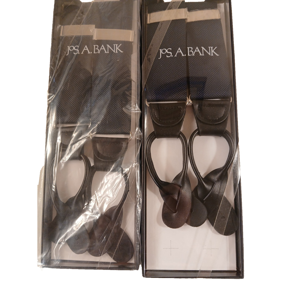 Jos A Bank Suspenders Black Two Pair Lot J01327703 S17‎ One Size New